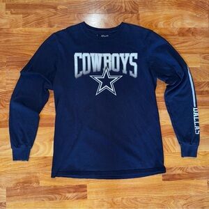 Dallas Cowboys Authentic Long Sleeve T Shirt Navy Blue Men’s Size M 100% Cotton